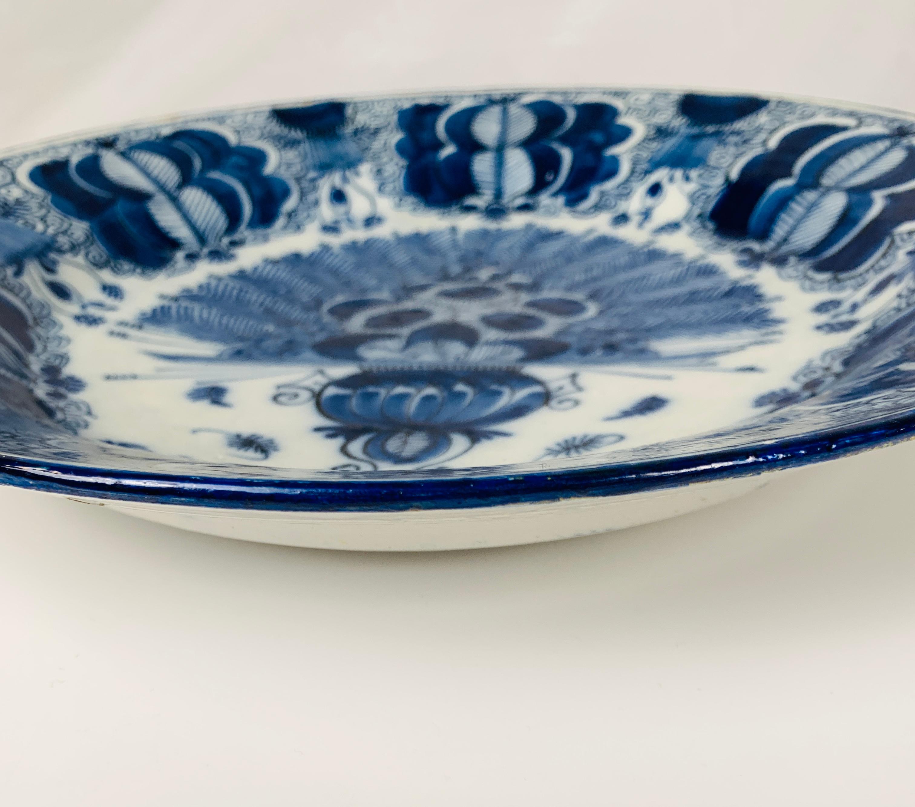 18th Century Blue and White Dutch Delft Charger Made, Circa 1780