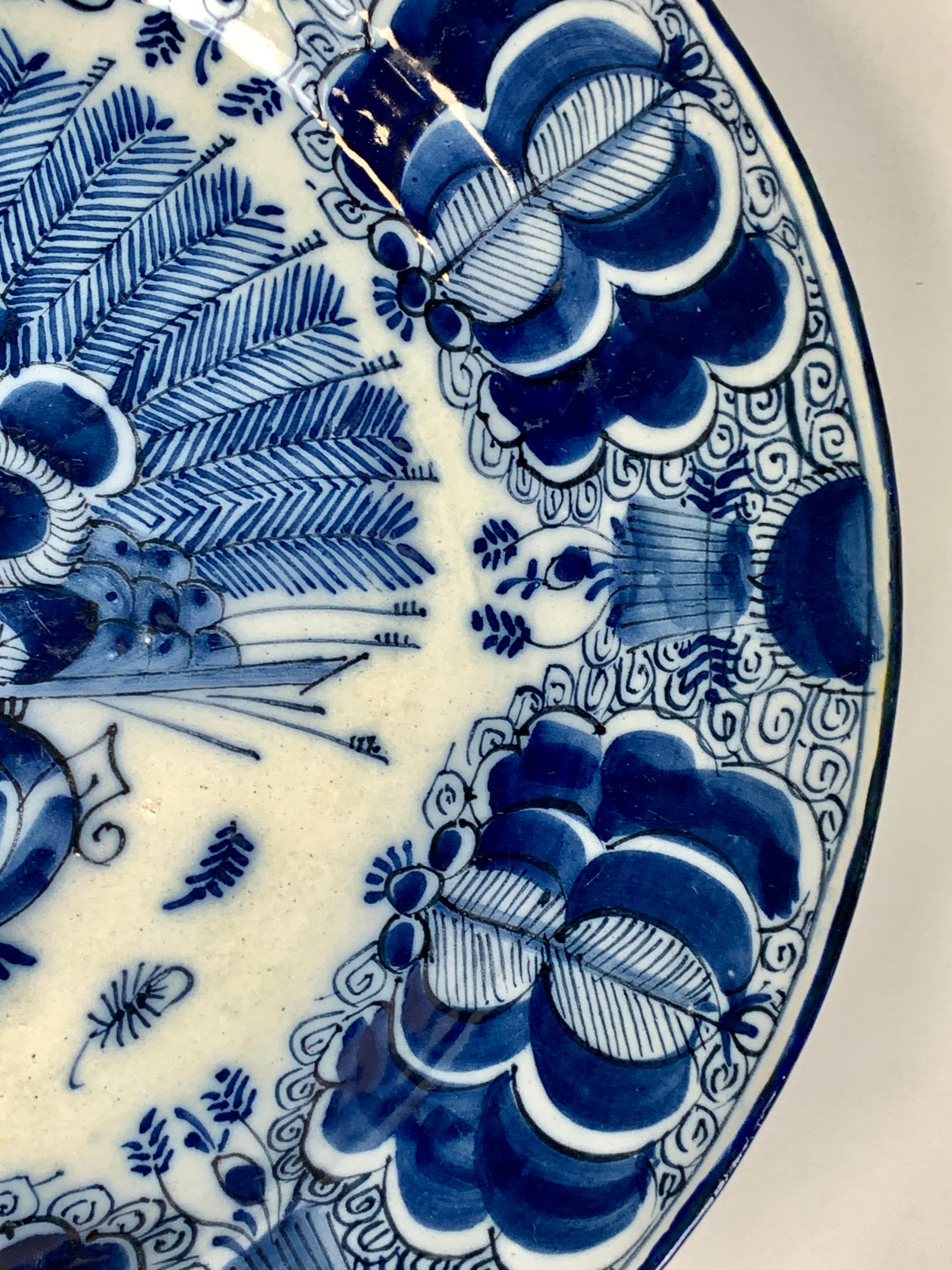 Blue and White Dutch Delft Charger Made, Circa 1780 1