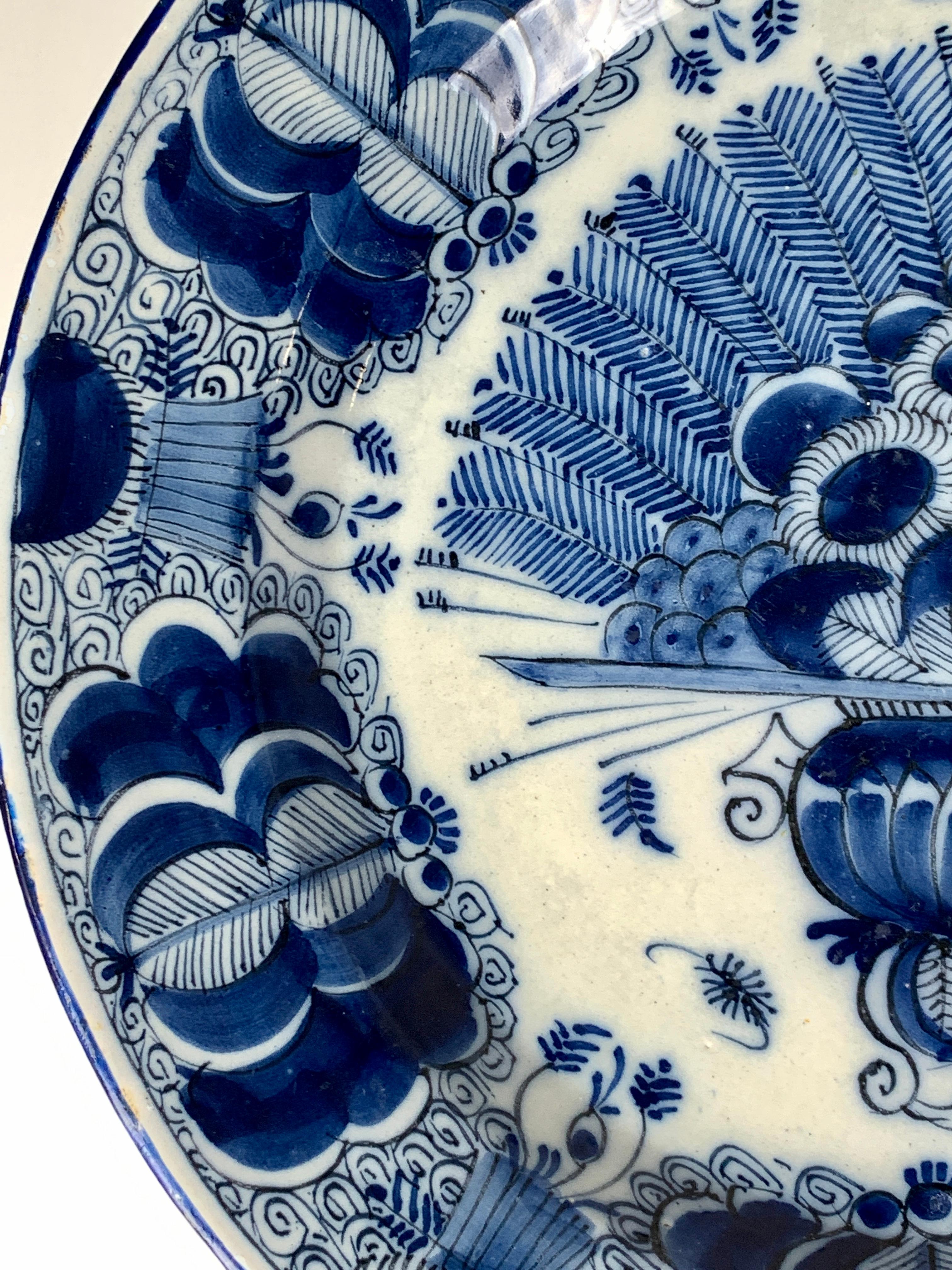 Blue and White Dutch Delft Charger Made, Circa 1780 2