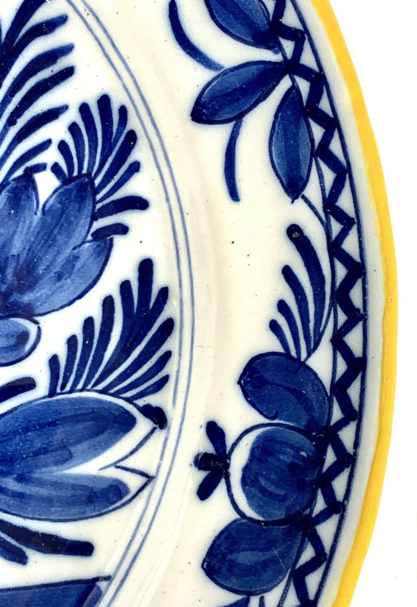 Blue and White Dutch Delft Charger Made Netherlands, circa 1800 2