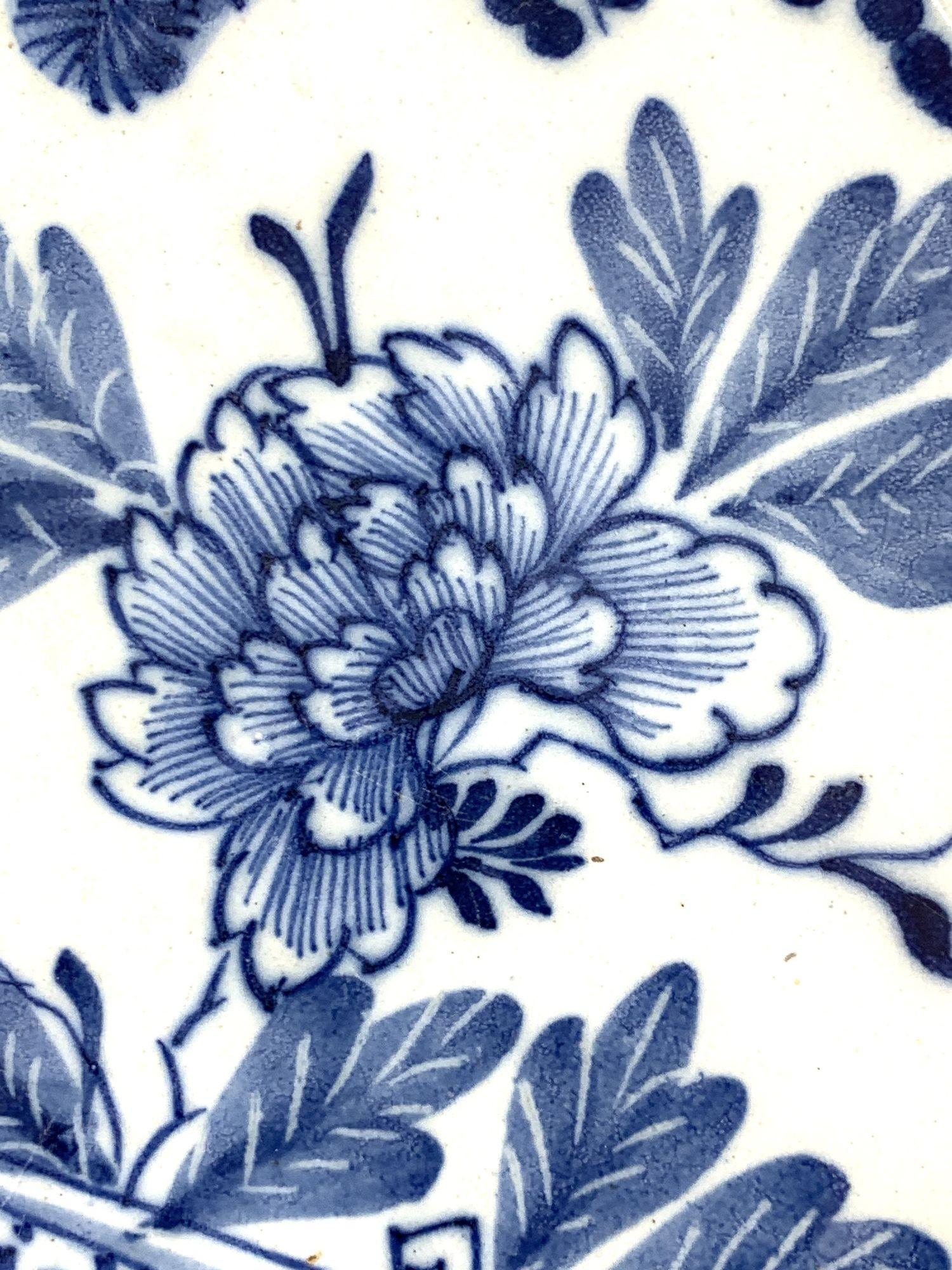 Chinoiserie Blue and White Dutch Delft Charger Netherlands Circa 1780 with Mark of 