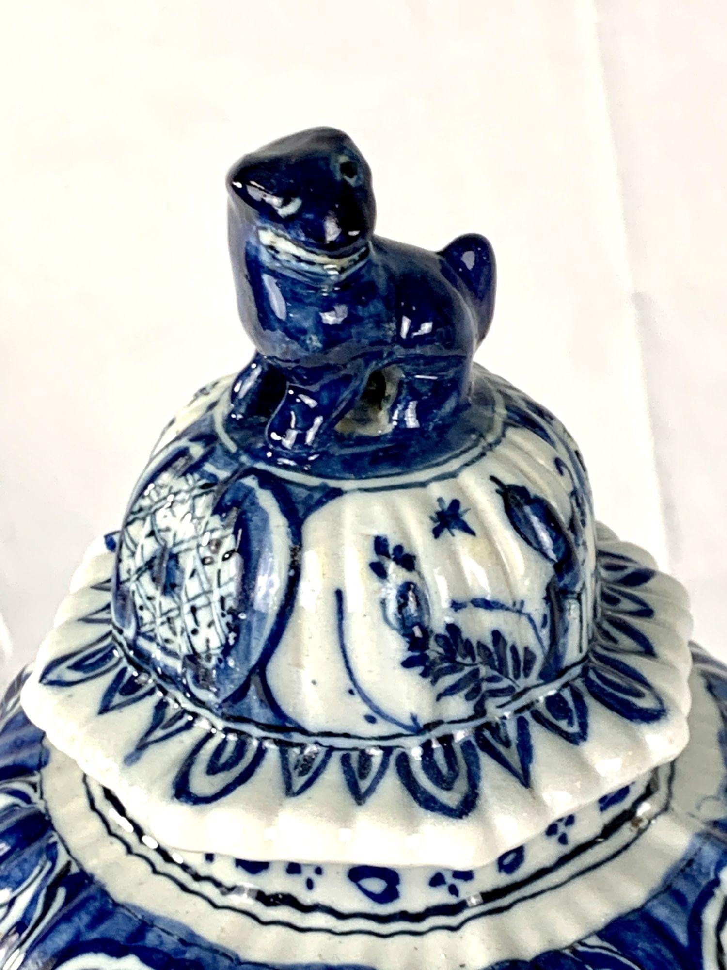 19th Century Blue and White Dutch Delft Jar Made Circa 1800