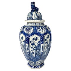 Blue and White Dutch Delft Jar Made Circa 1800
