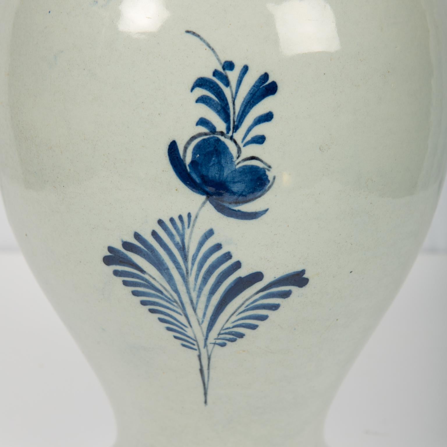 Blue and White Dutch Delft Jar Showing Sponged Trees 4