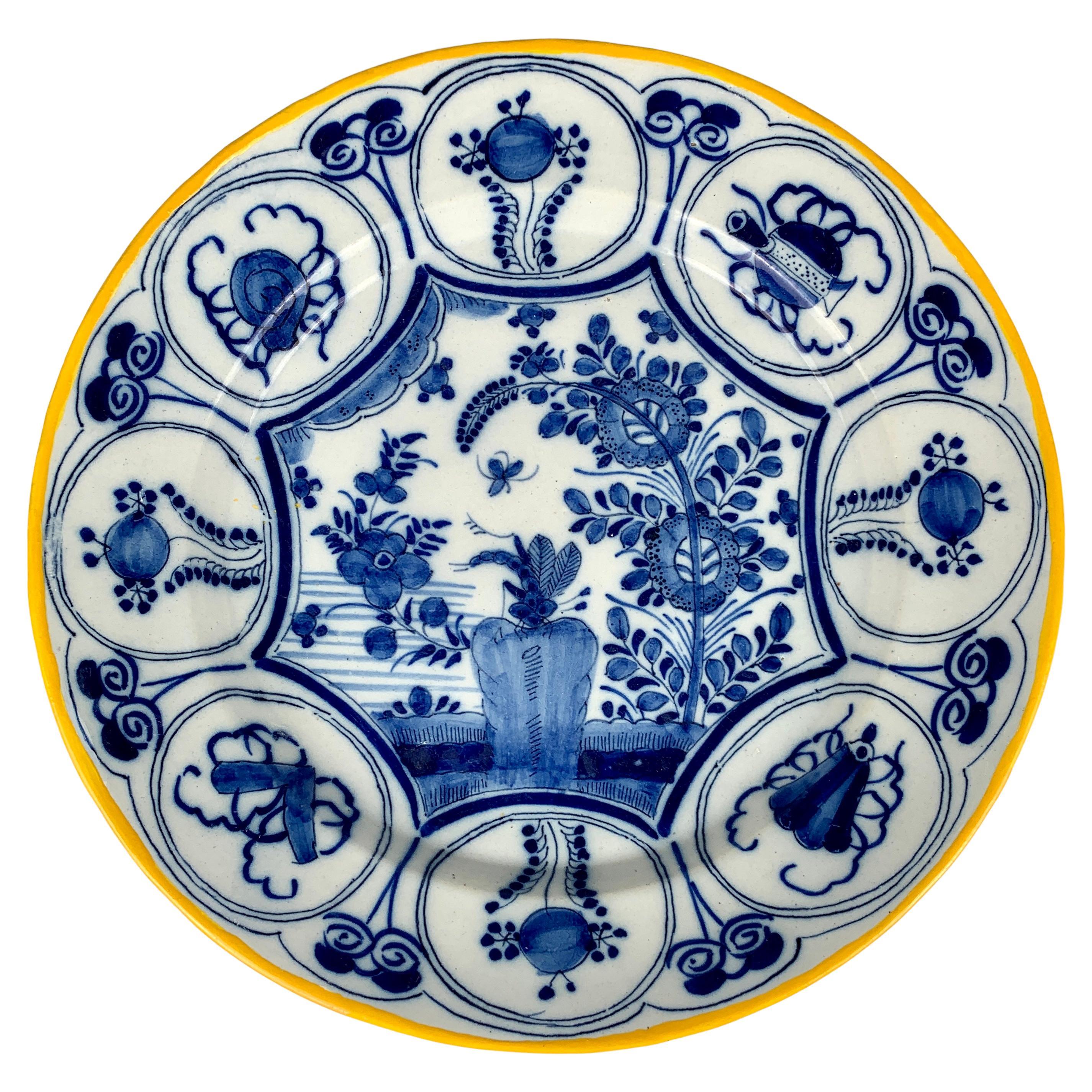 Hand Embroidered Plate from Delft Blue Project by Hella Jongerius For