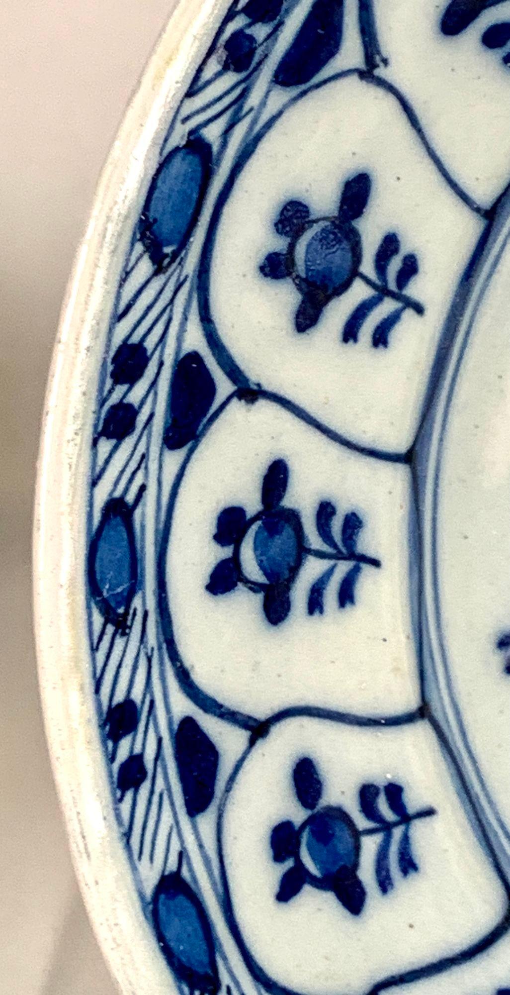 18th Century Blue and White Dutch Delft Plate or Dish Netherlands Circa 1780 For Sale