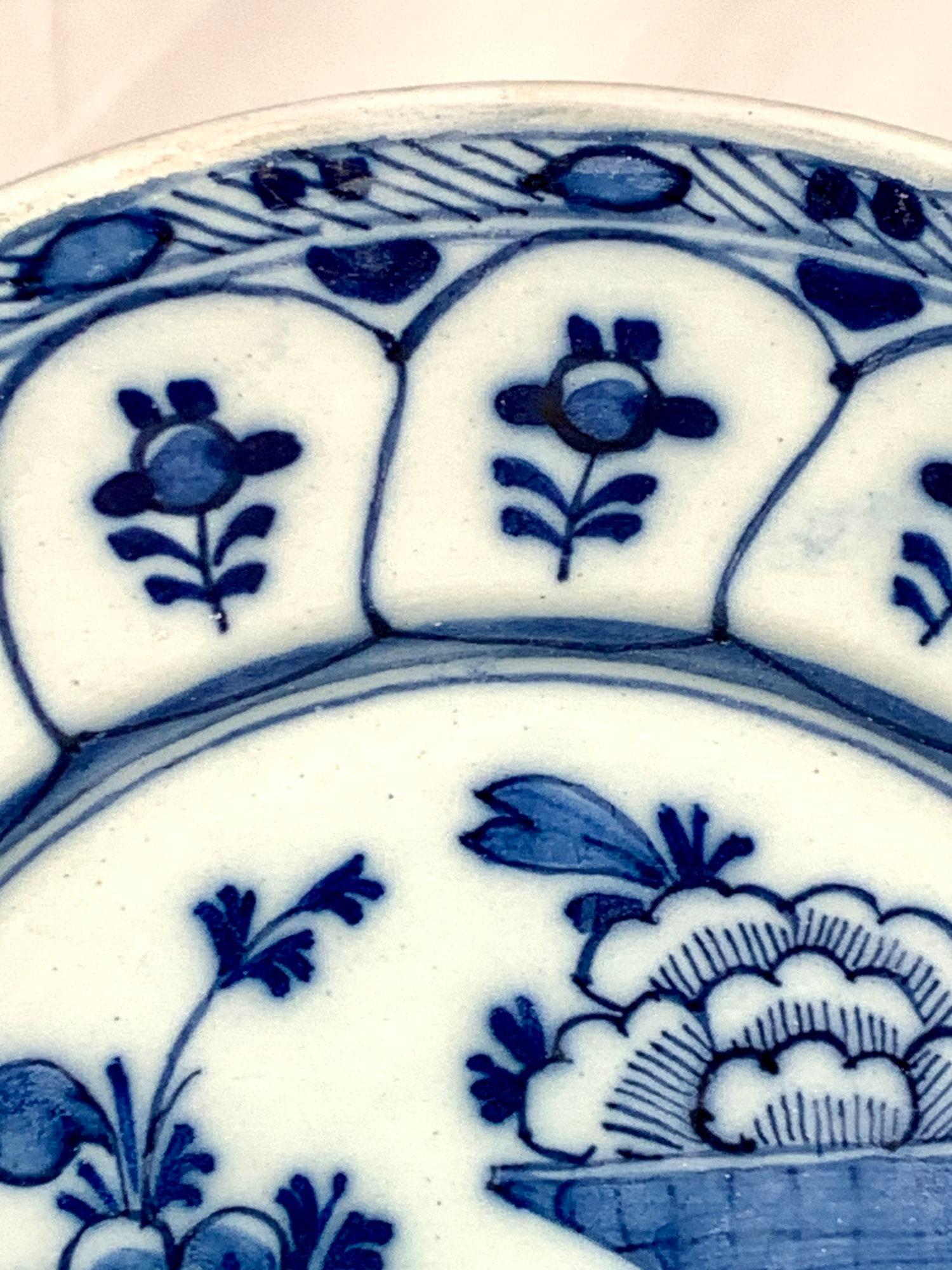 Blue and White Dutch Delft Plate or Dish Netherlands Circa 1780 For Sale 1