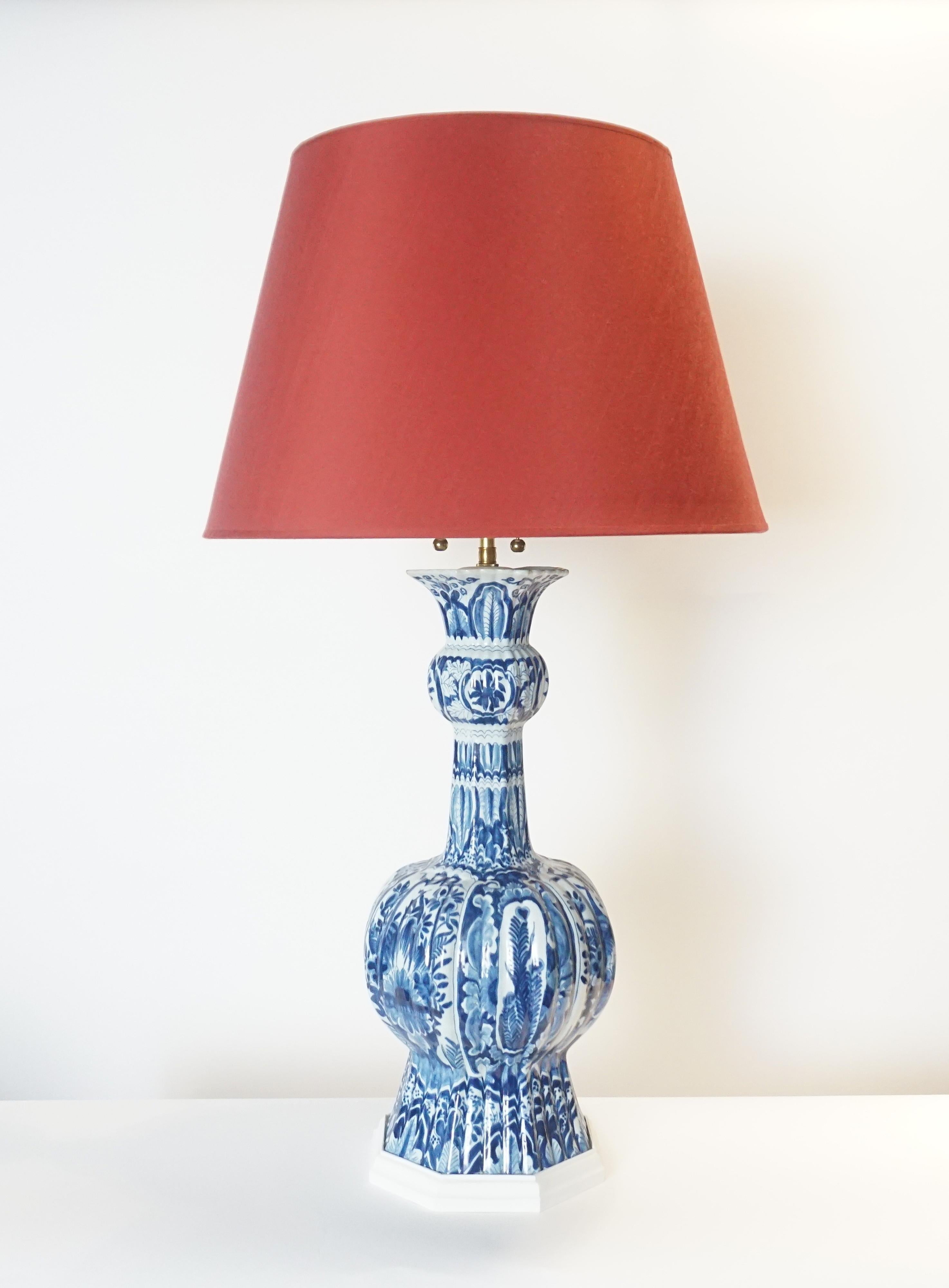 Blue and White Dutch Delft Vase Table Lamp 5