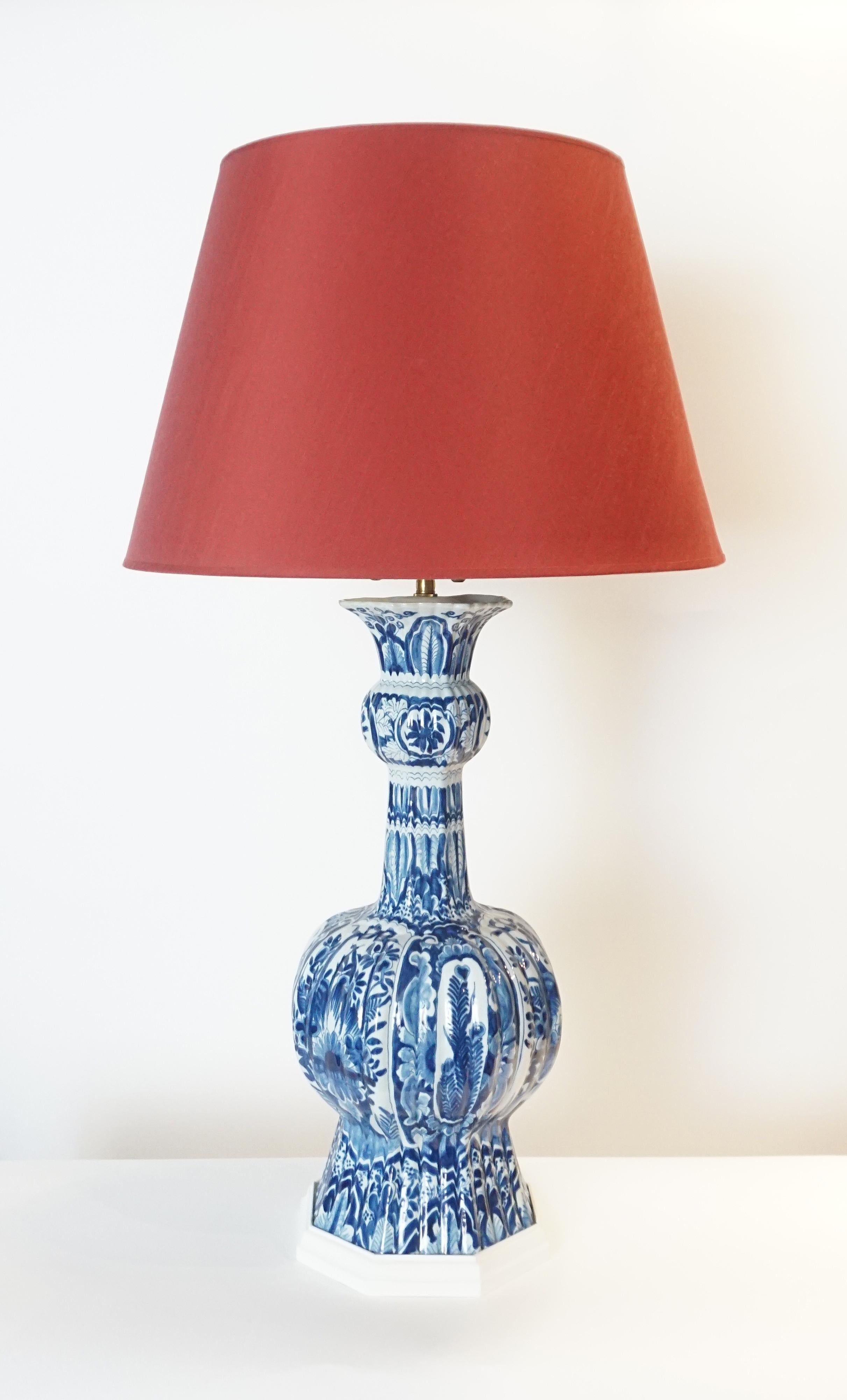 Blue and White Dutch Delft Vase Table Lamp 1