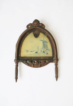 Blue and White Dutch Holland Wall Art with Windmill and Farm Scene