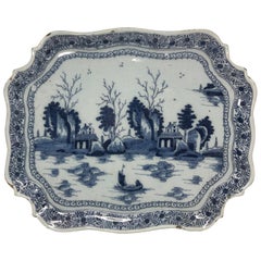 Niederländischer Chinoiserie-Teller in Blau und Weiß