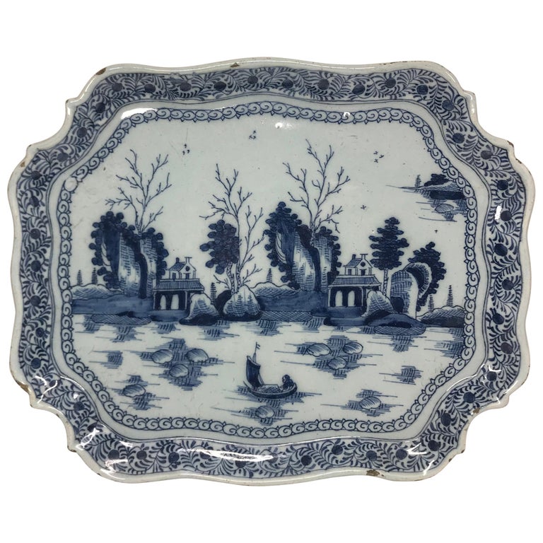 Blue and White Dutch Chinoiserie Platter For Sale at 1stDibs | dutch ...