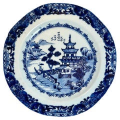 Blue And White Eighteenth Century Chinese Export Plate