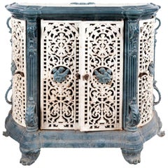 Antique Blue and White Enameled Melt Stove-Dresser, circa 1880