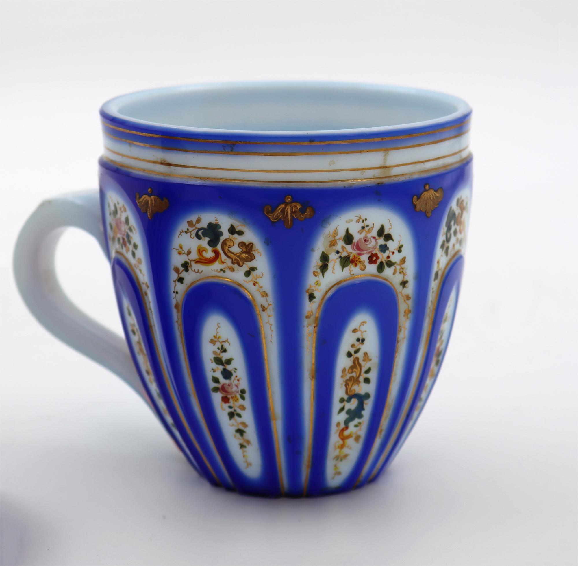 Blue and White Enamelled Opaline Cup 5