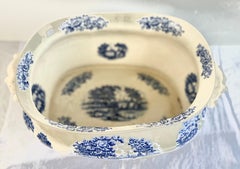 Blue and White English Transferware Cachepot