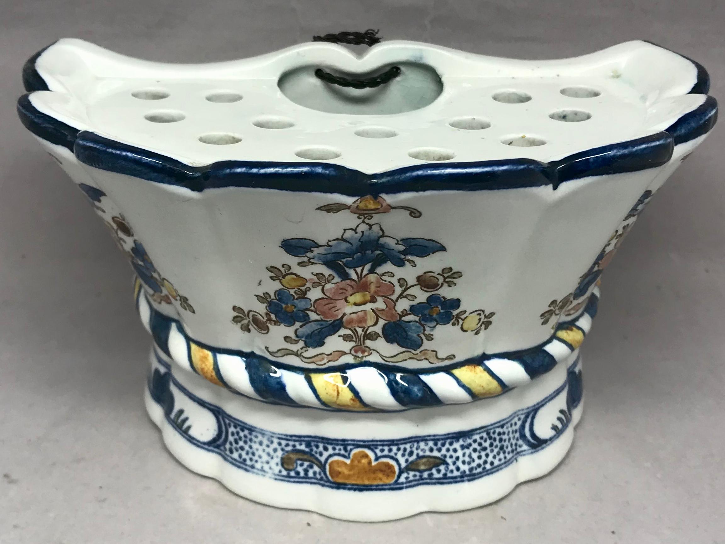 German Blue and White Floral Bough Pot