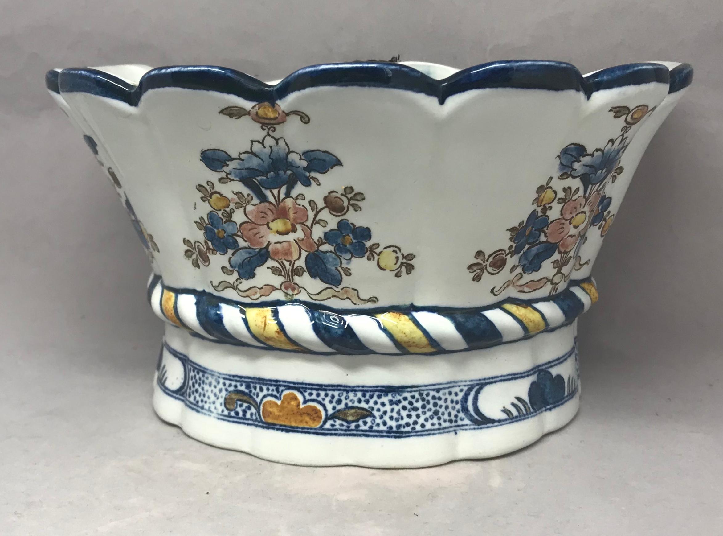 Hand-Painted Blue and White Floral Bough Pot