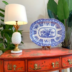 Blue and White Floral Plate Platter Spode England