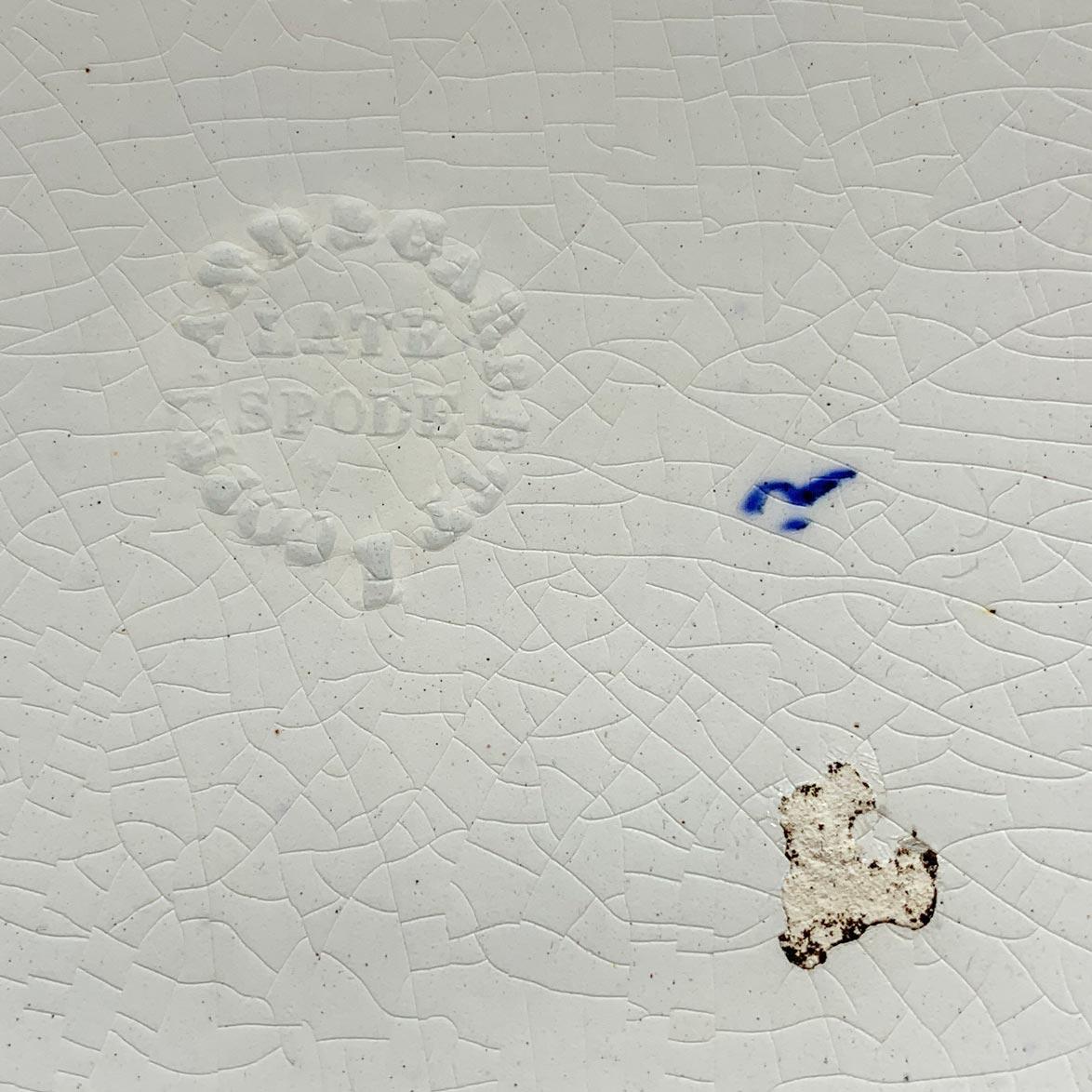 Plato Floral Azul y Blanco Spode Inglaterra en venta 1