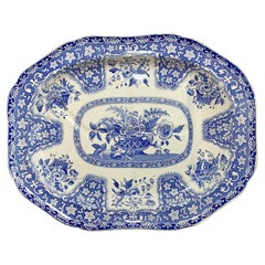 Blue and White Floral Plate Platter Spode England