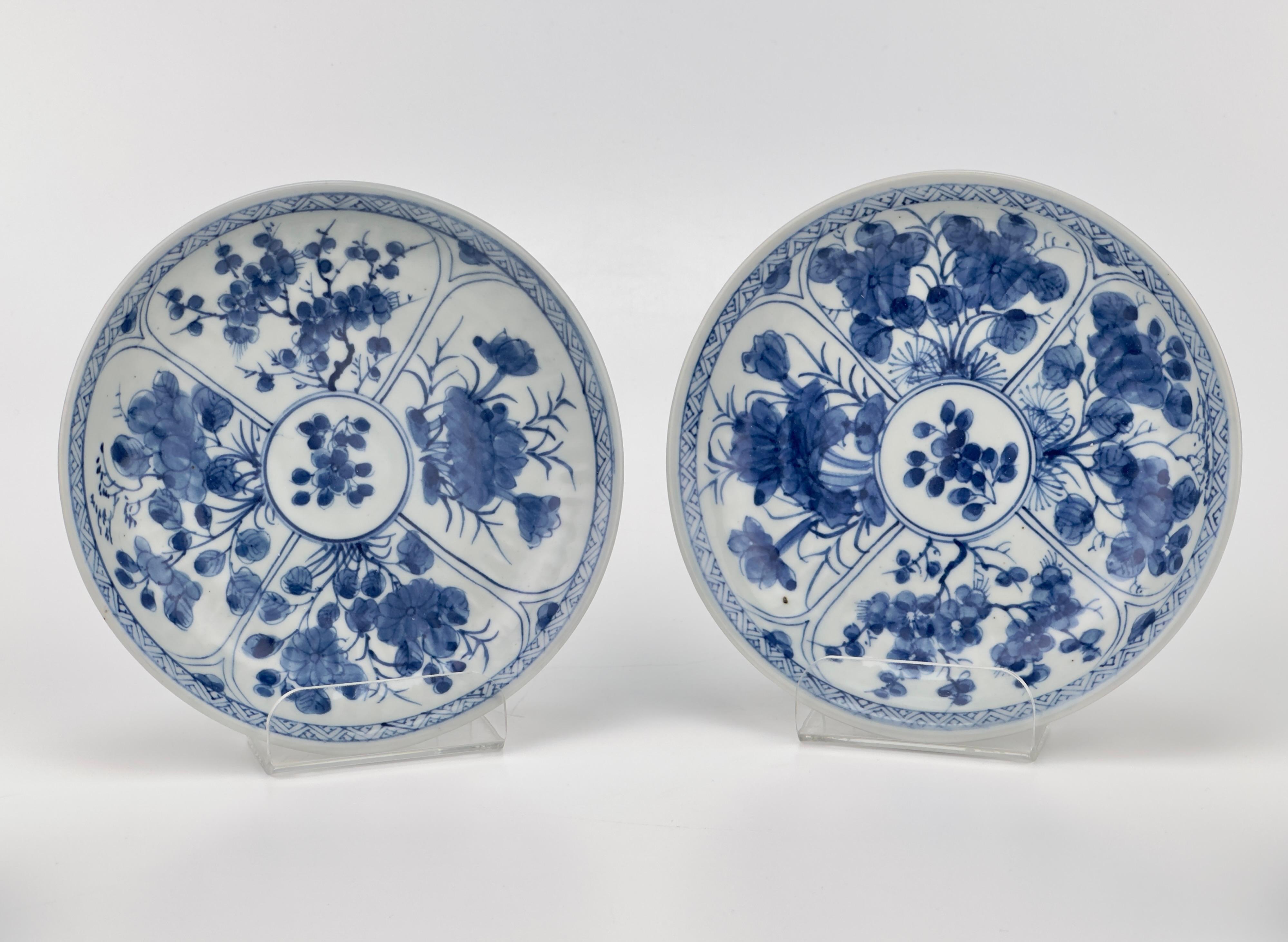 Glazed Blue And White Flower Pattern Tea Set, Qing Dynasty, Kangxi Era For Sale
