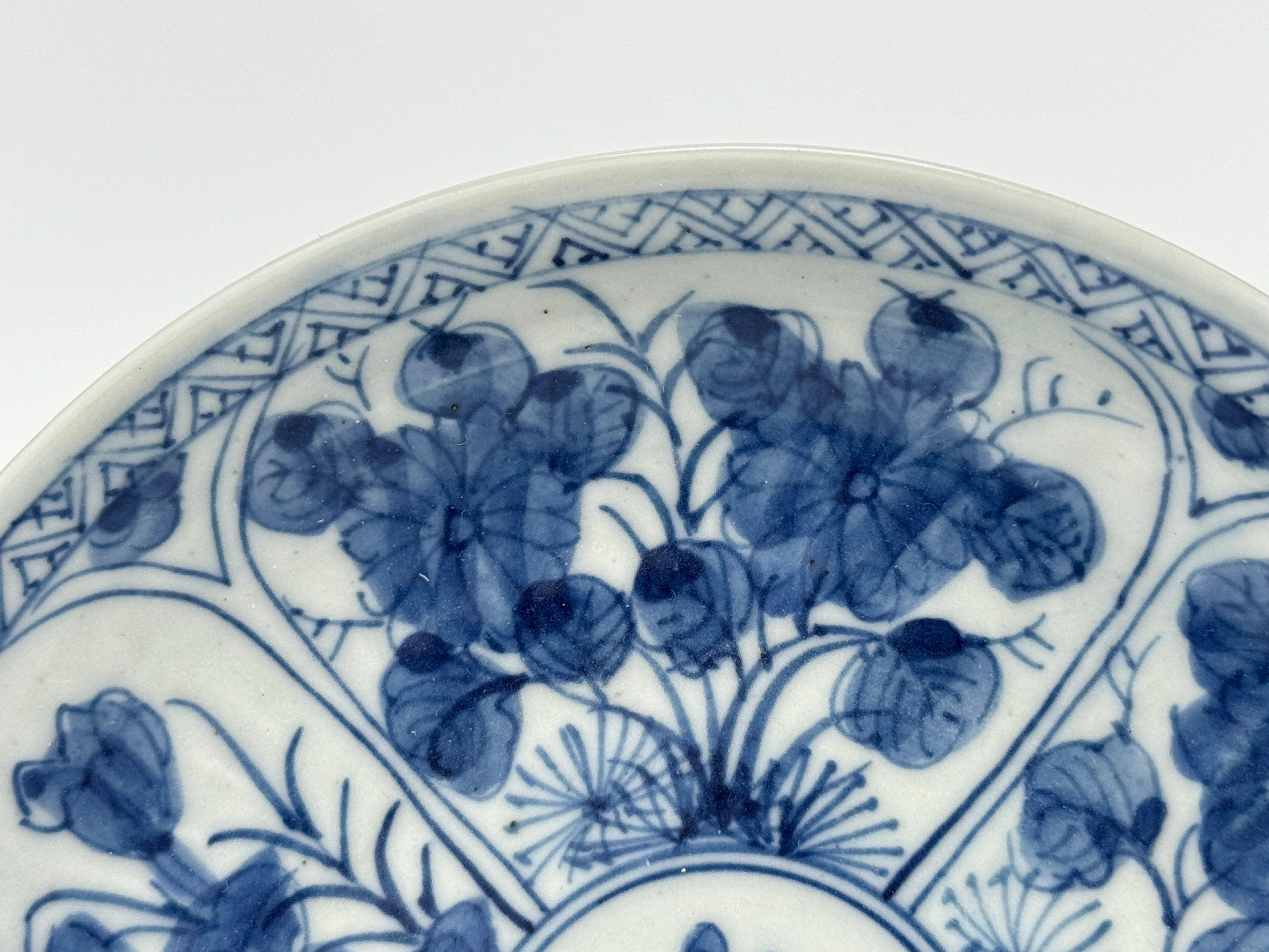 18th Century and Earlier Blue And White Flower Pattern Tea Set, Qing Dynasty, Kangxi Era For Sale
