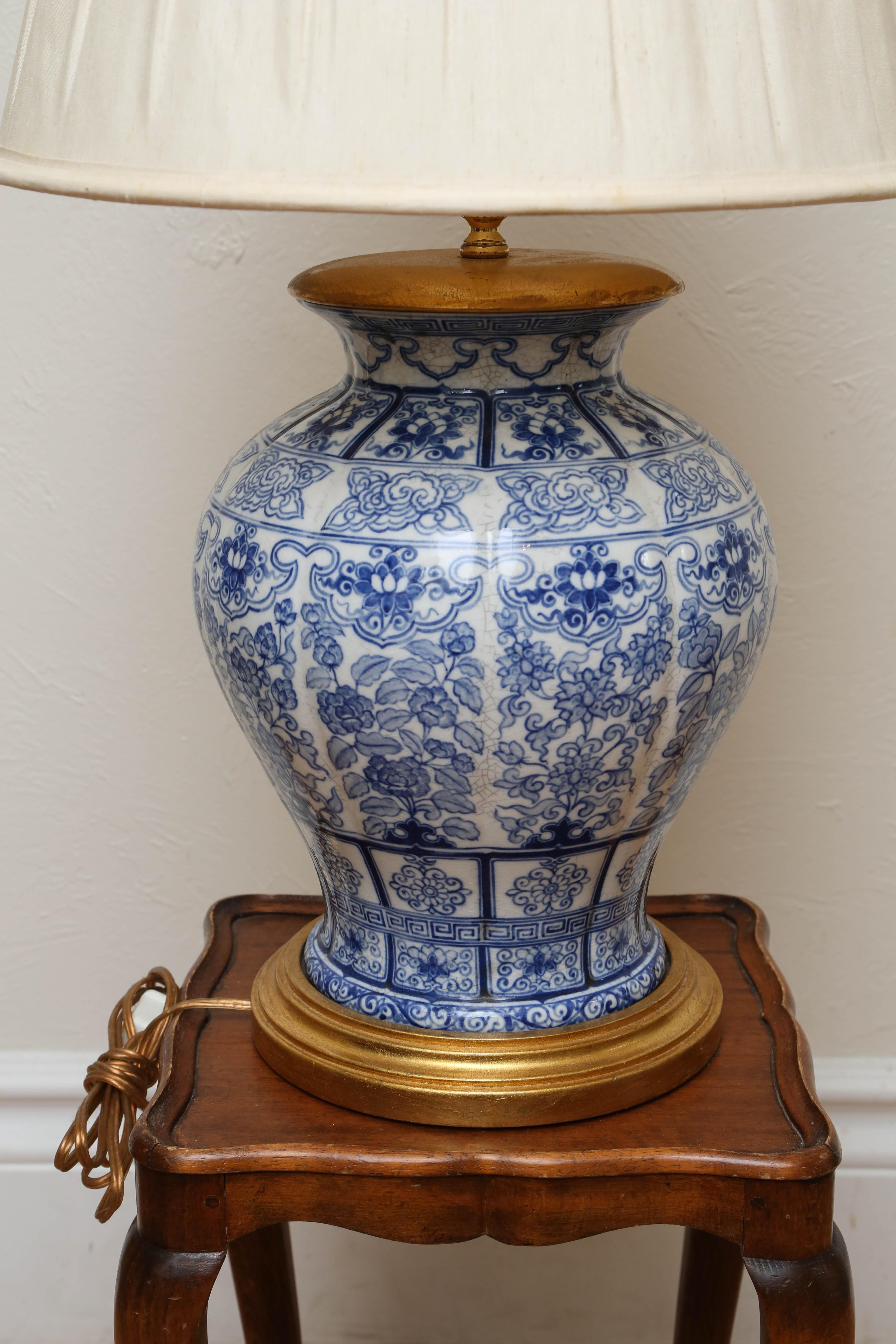 Blue and White Ginger Jar Lamp by Mario Buatta 1