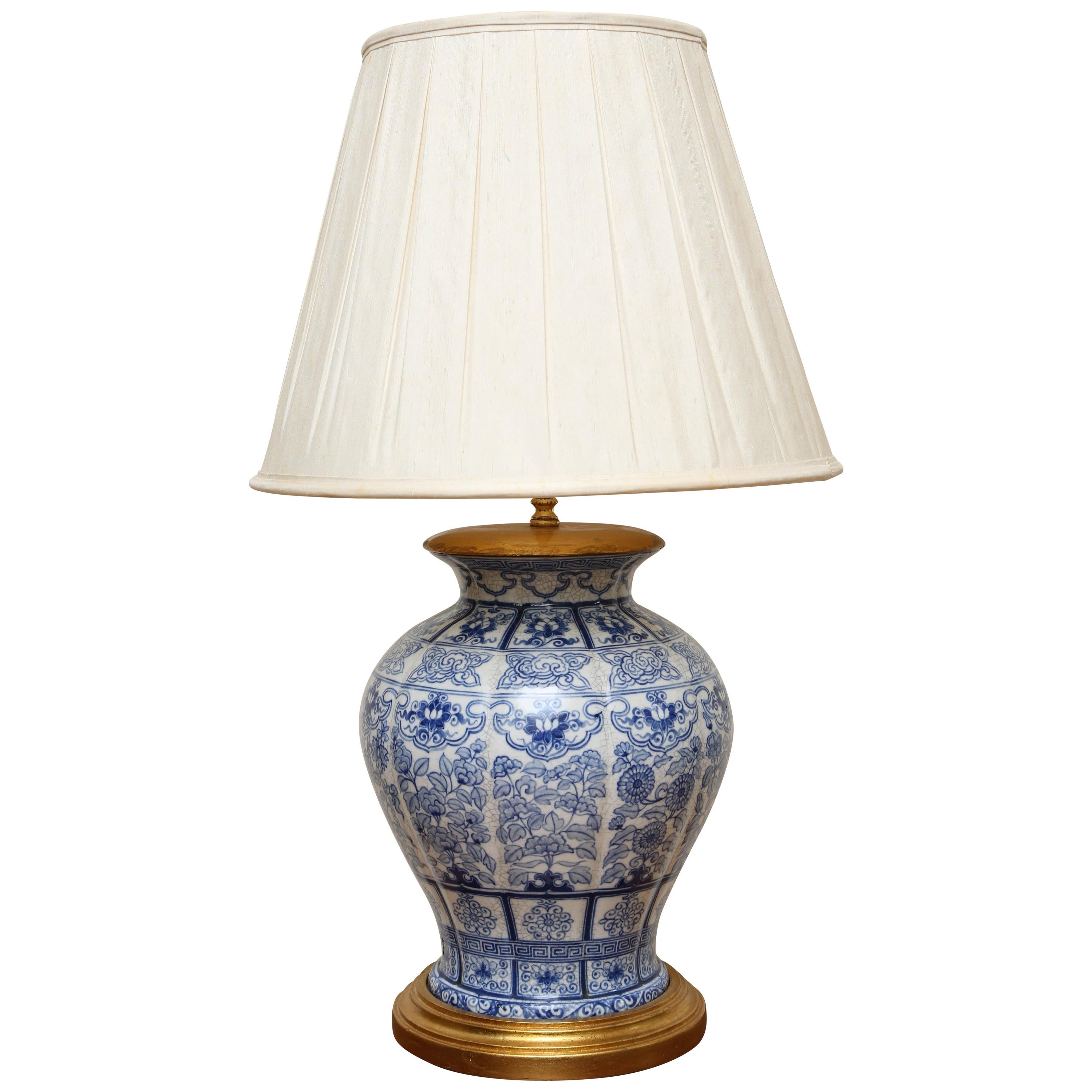 Blue and White Ginger Jar Lamp by Mario Buatta