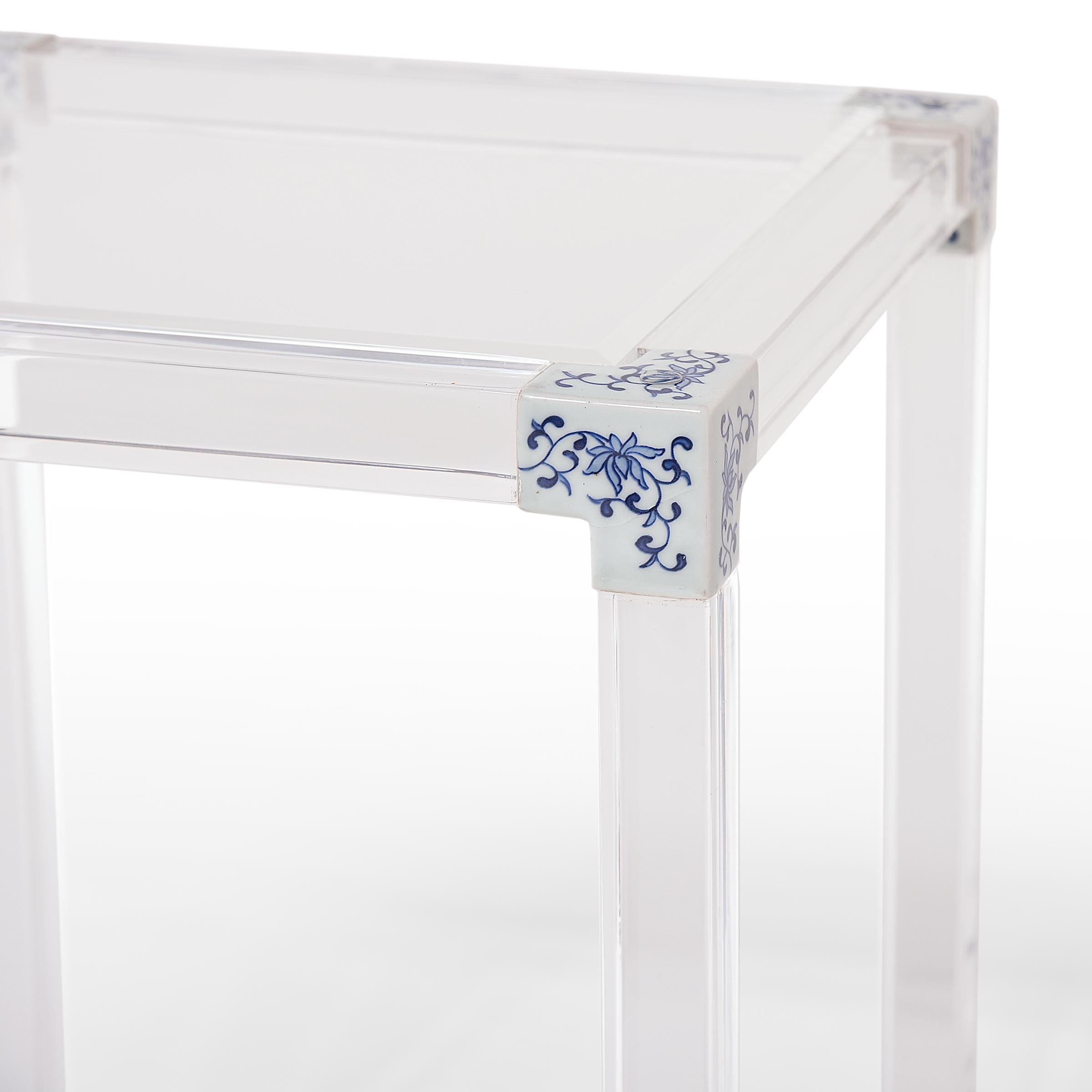 Chinese Blue and White Invisible Side Table by July Zhou