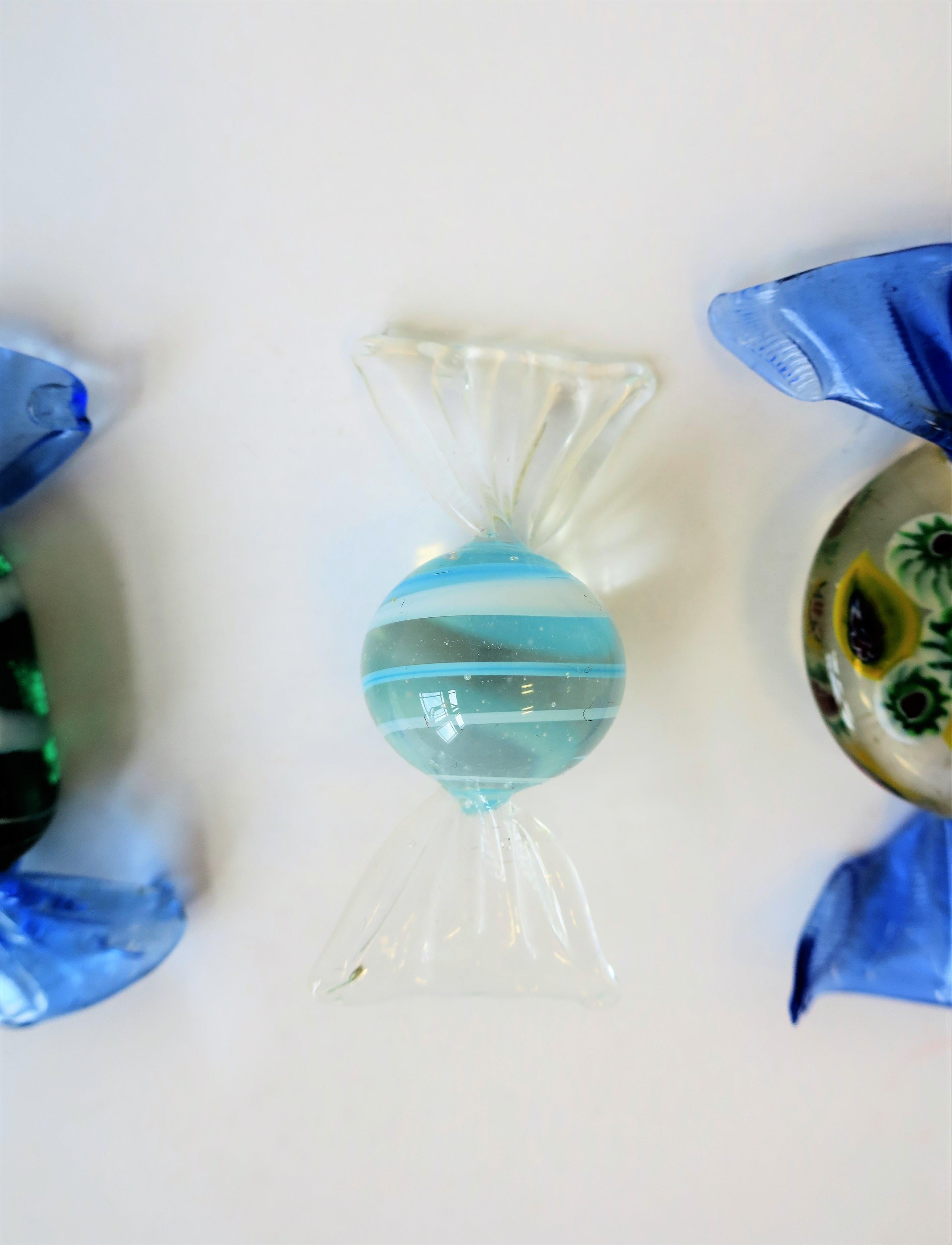 Blue and White Italian Murano Art Glass Candy Pieces 4