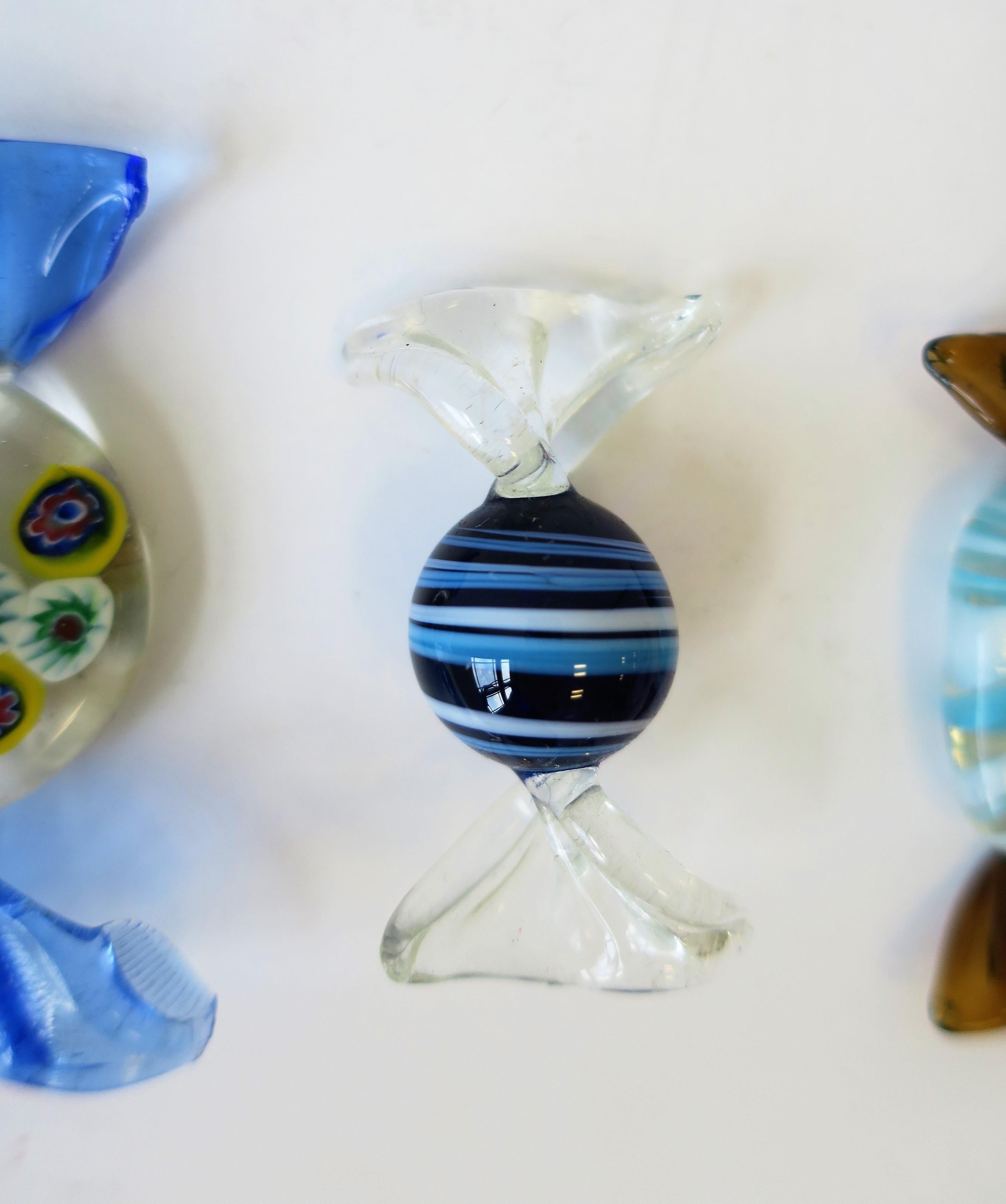 Blue and White Italian Murano Art Glass Candy Pieces 2