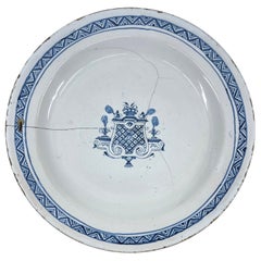 Piatto italiano blu e bianco