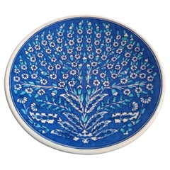 Vintage Blue and White Iznik Tree Of Life Plate by Buecu Gini