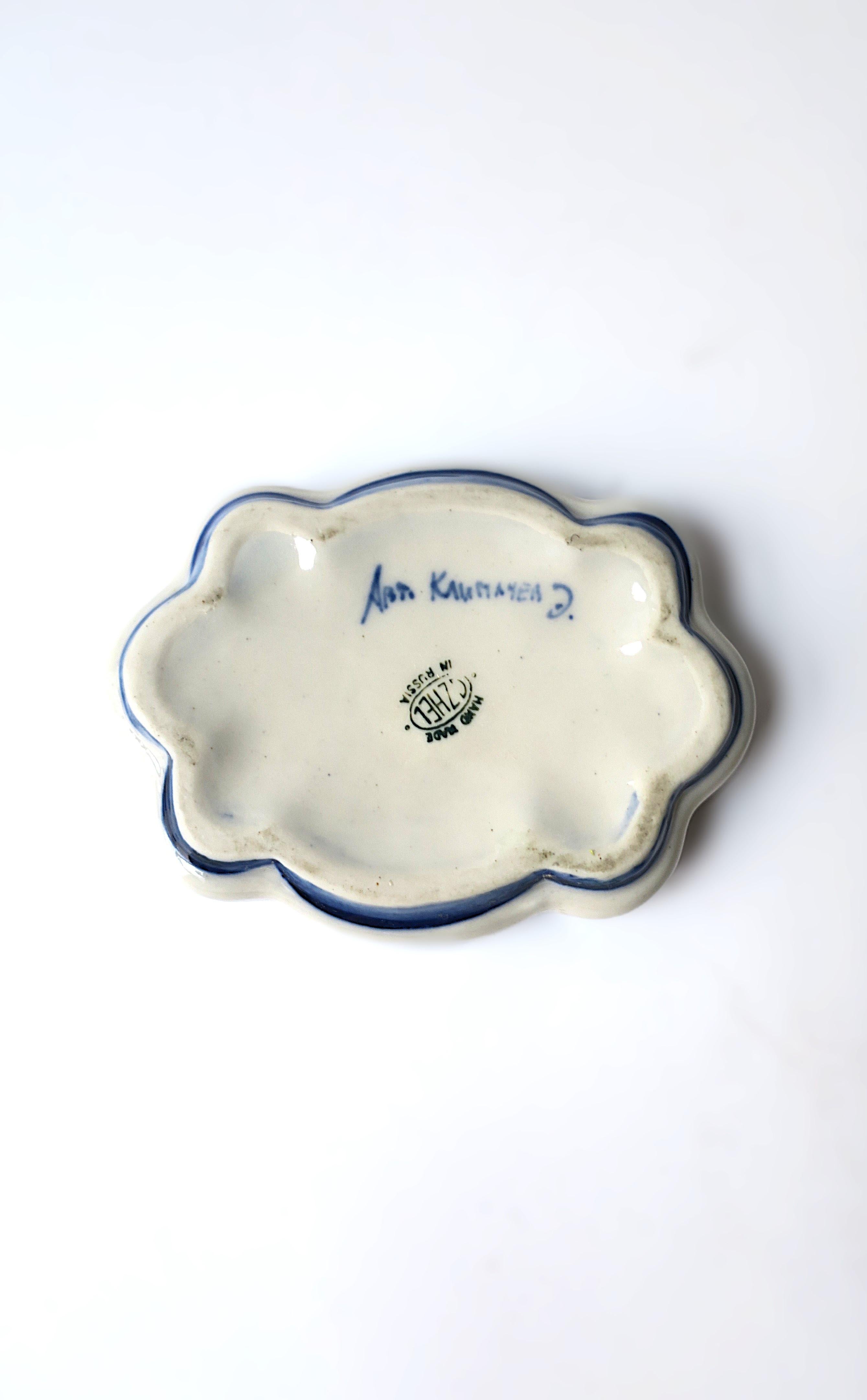 Blue and White Jewelry Dish For Sale 2