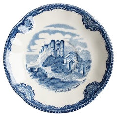 Blaue und weiße Johnson Bros. Untertasse oder Trinket-Schale Carisbrooke England 