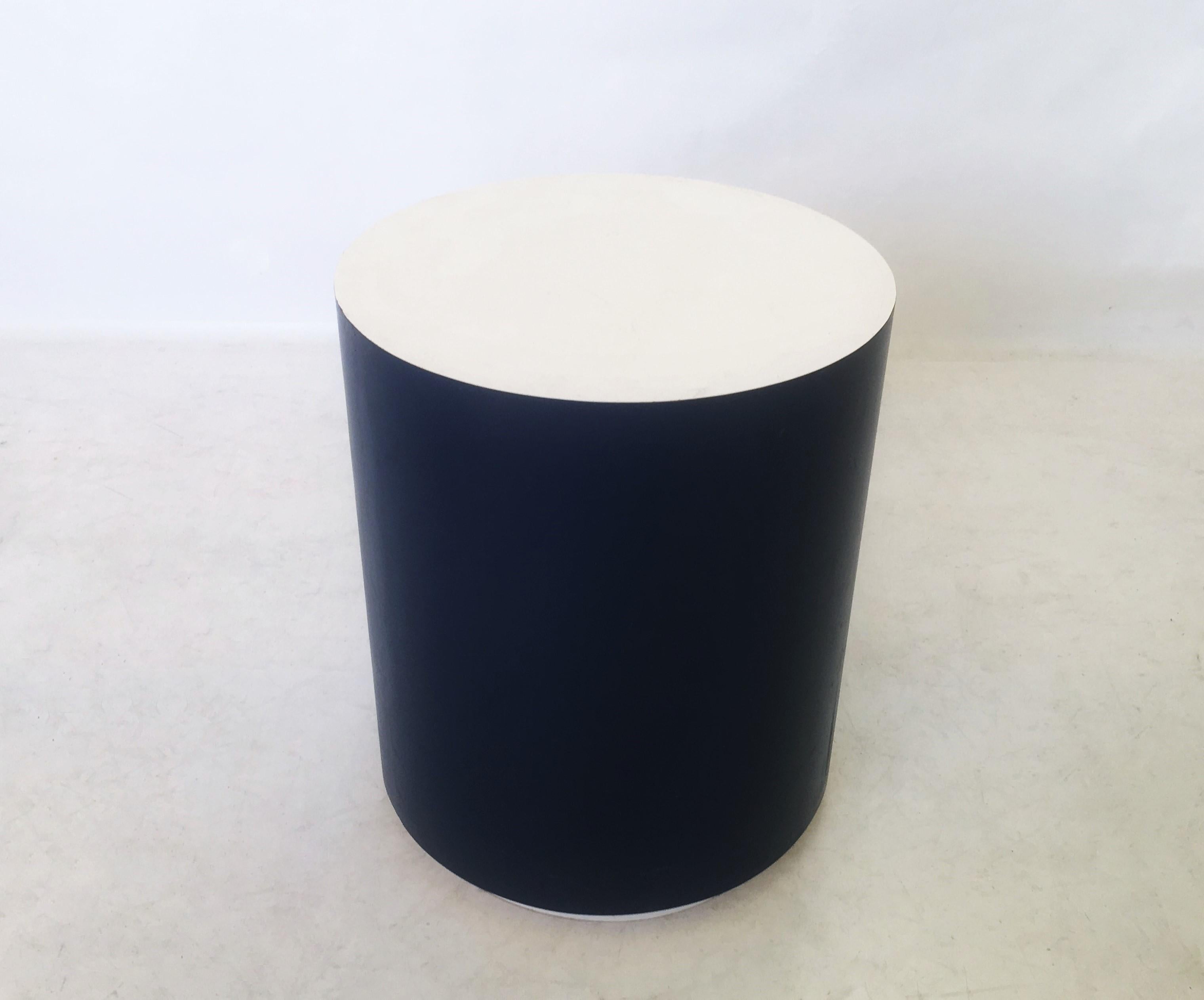black drum side table