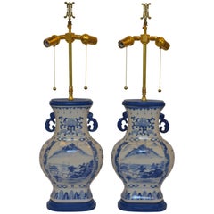 Blue and White Lamps in the Chinoiserie Taste
