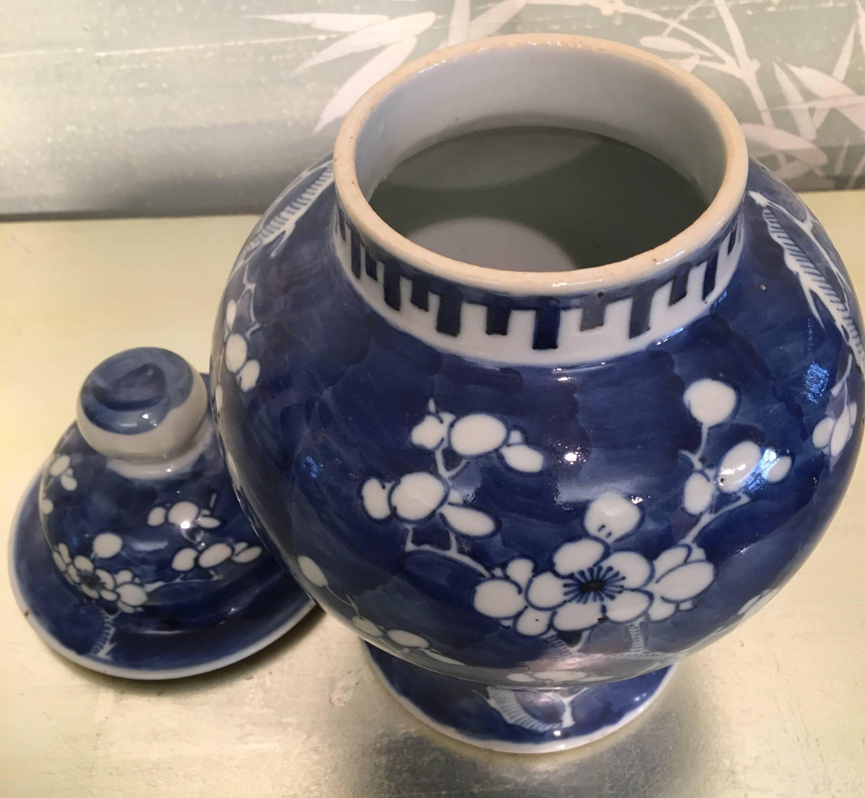 Blue and White Lidded Jar For Sale 1