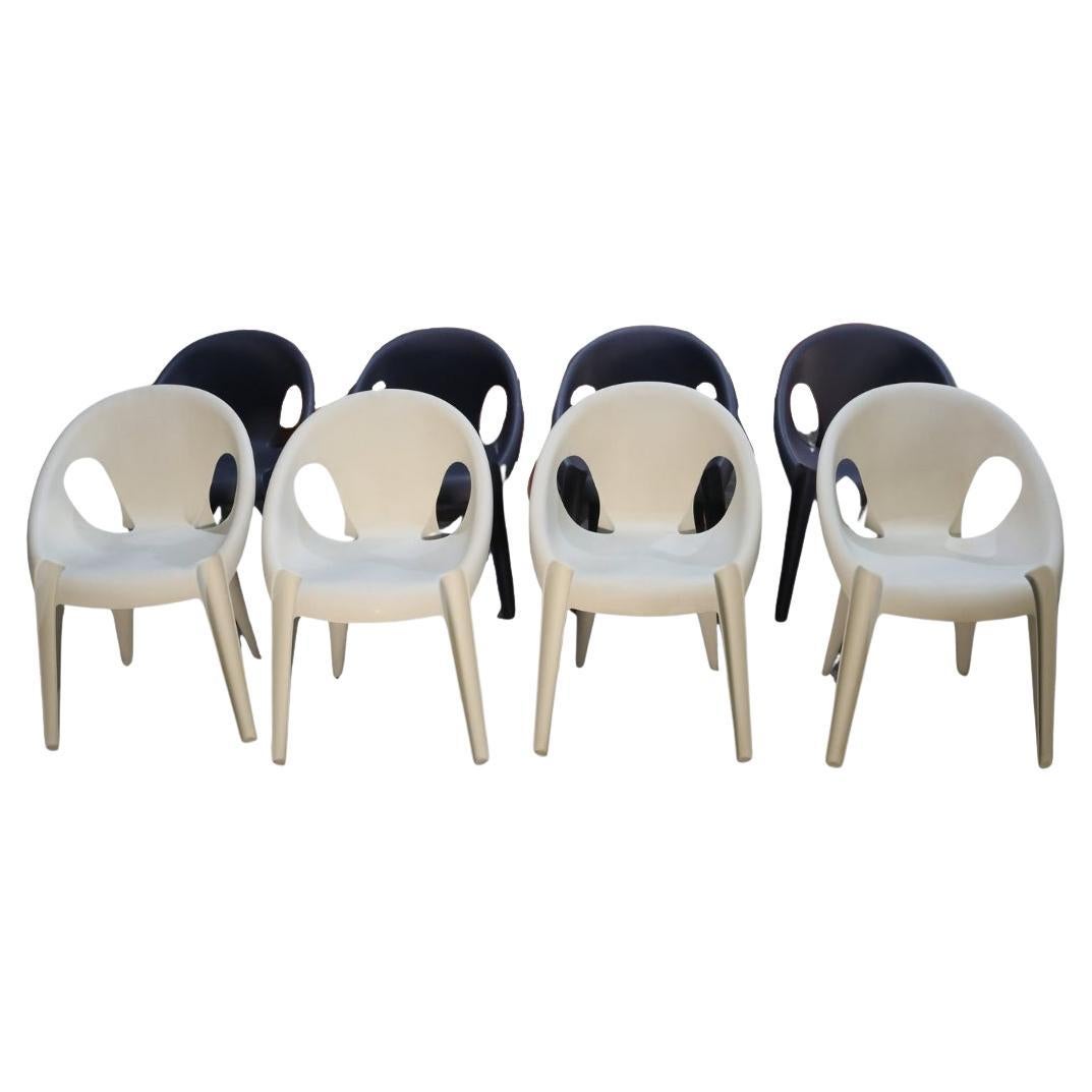 Chaises cloche Magis bleues et blanches de Konstantin Grcic, ensemble de huit en vente
