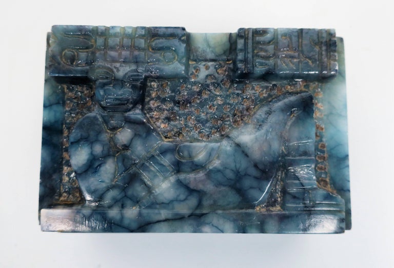 Blue and White Marble Decorative or Jewelry Box For Sale at 1stDibs