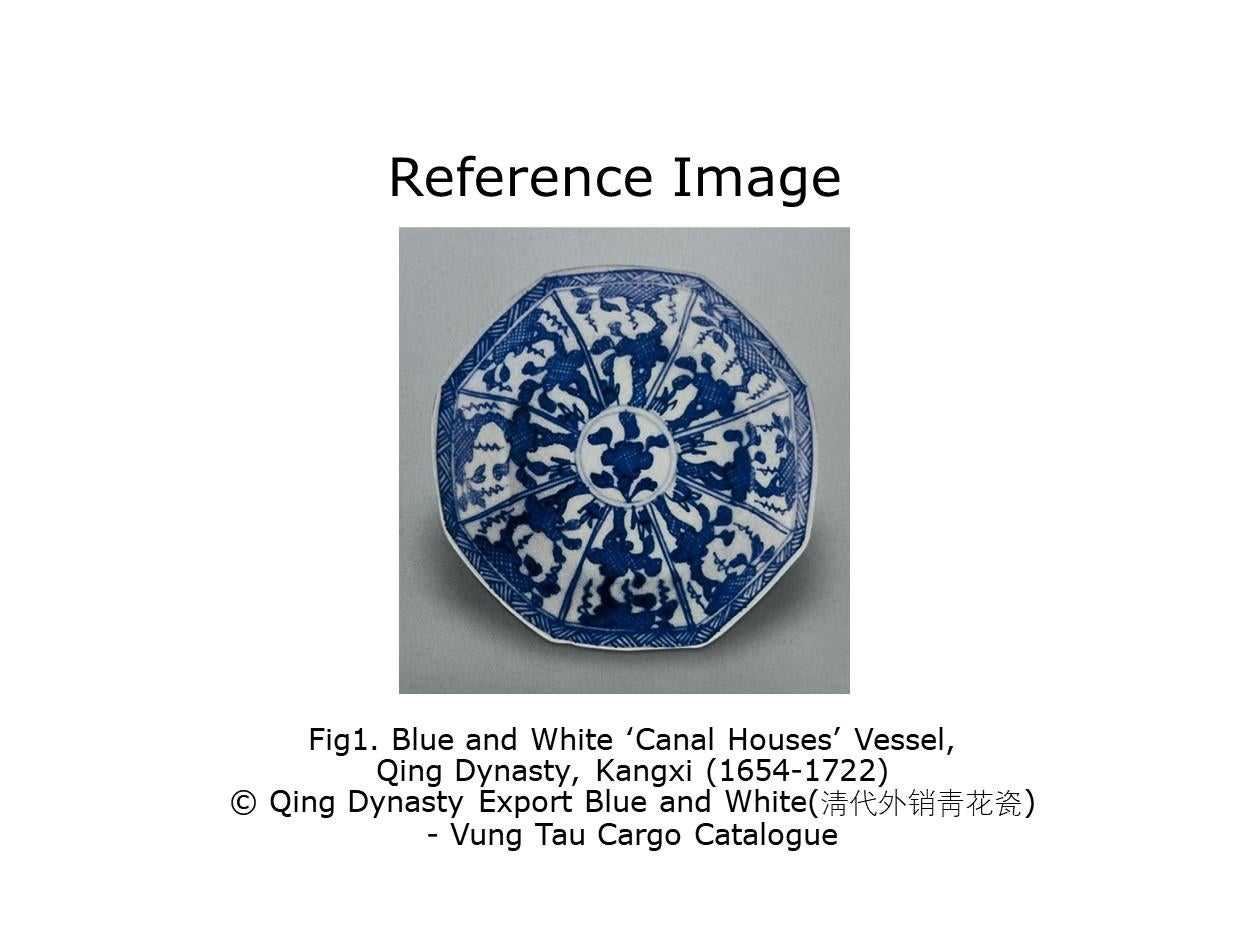 Blaue und weiße Untertasse, Qing Dynasty, Kangxi Ära, CIRCA 1690 im Angebot 3