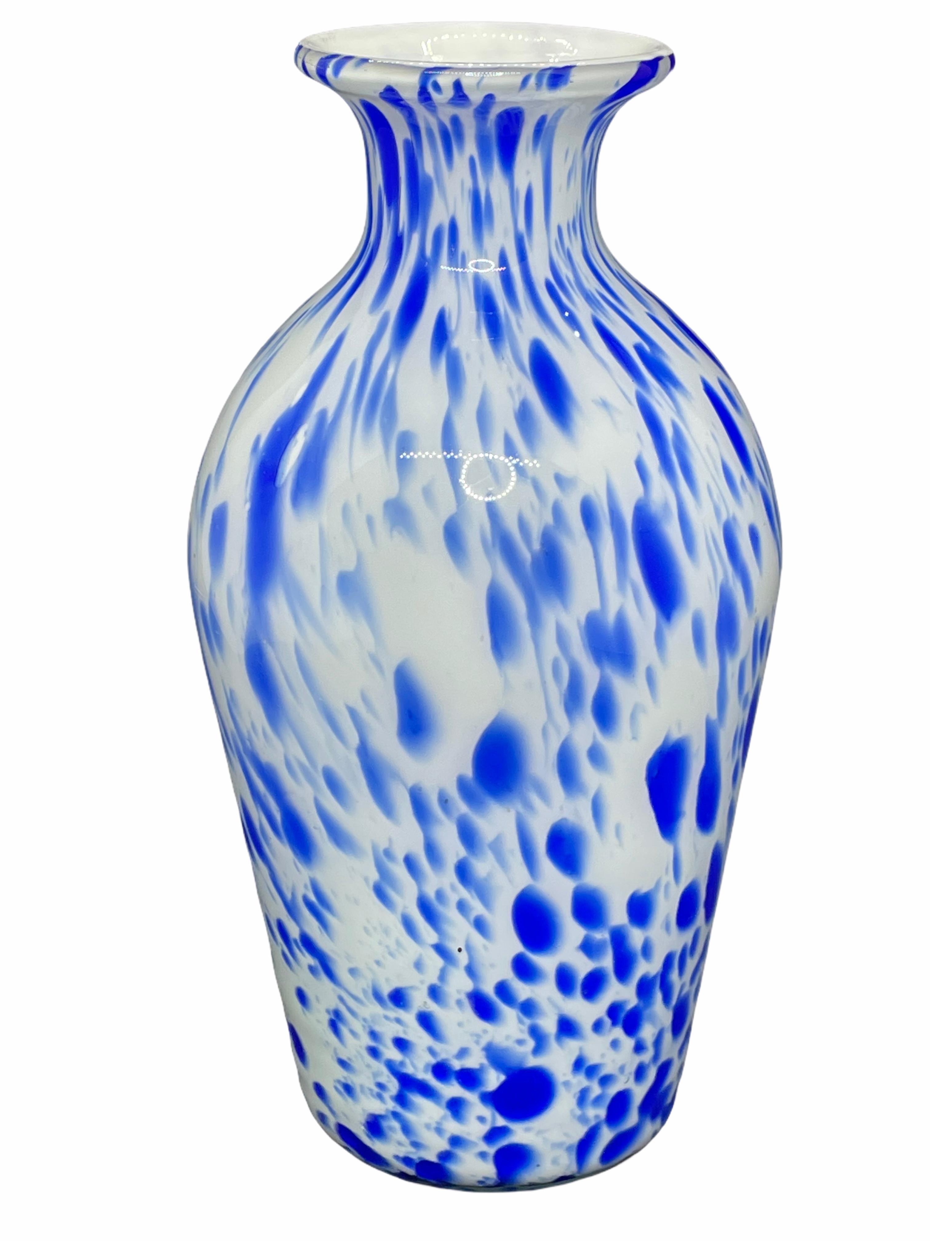 blue murano glass vase
