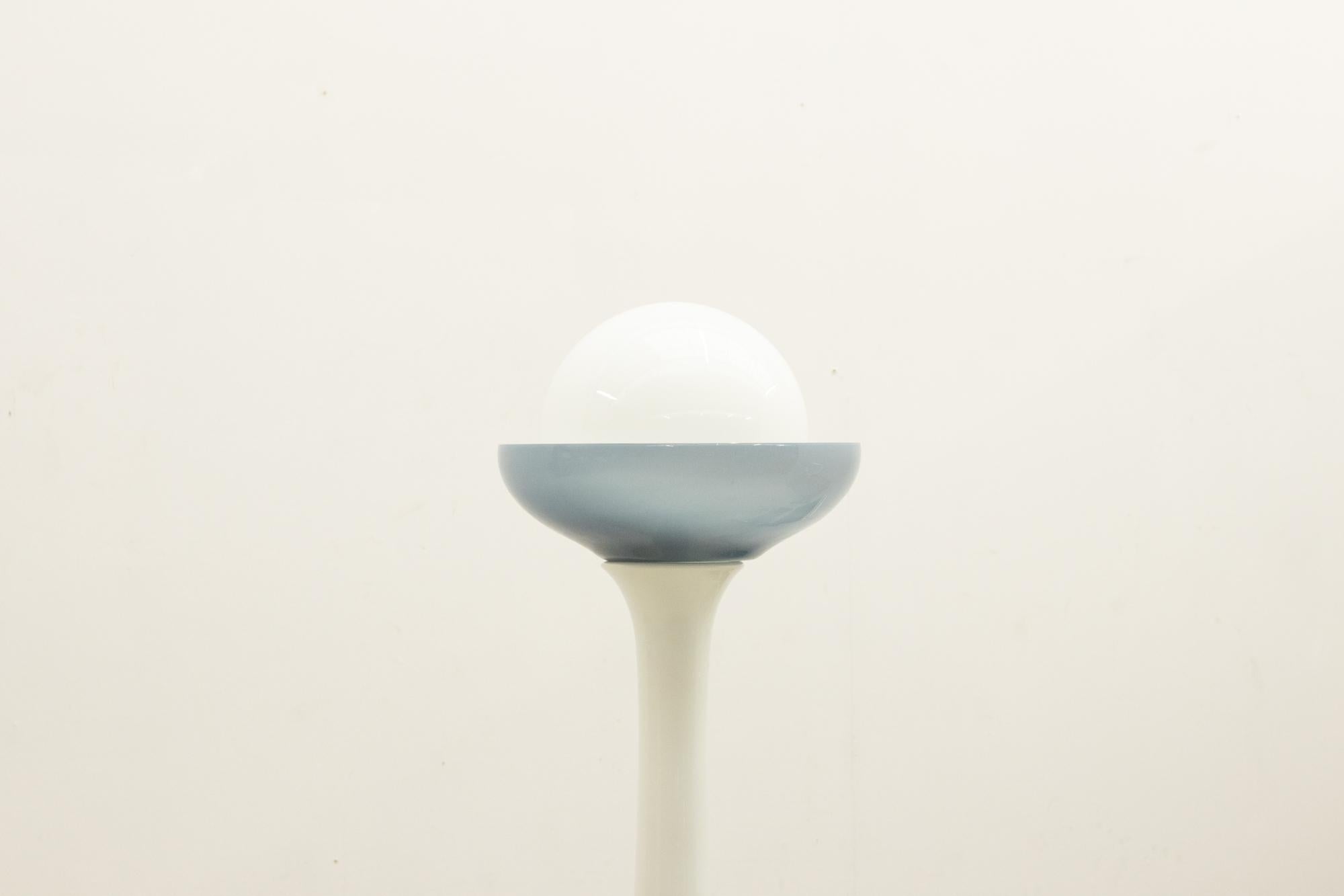 Italian Blue and White Murano Glass Floor Lamp attr. to Carlo Nason for Selenova, 1960s For Sale