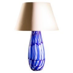 Blue and White Murano Glass Vase as a Table Lamp