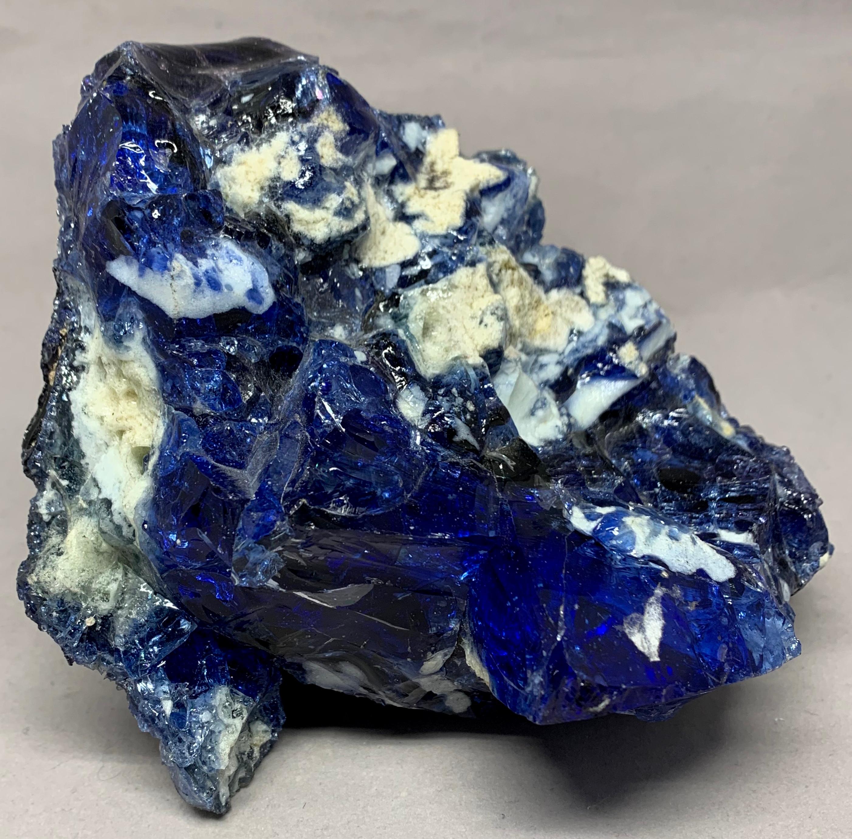 Italian Blue and White Natural Glass Specimen For Sale