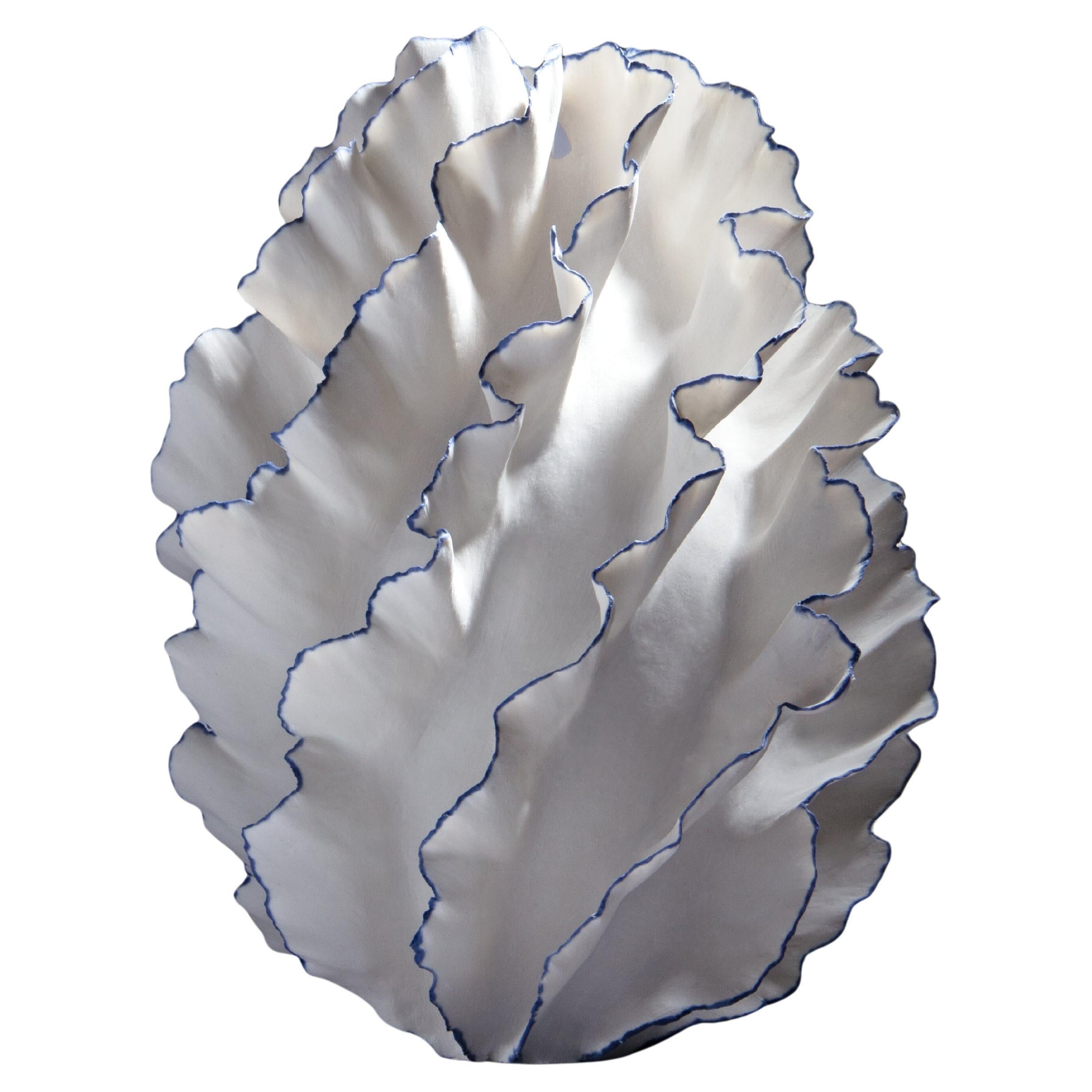 Blue and White Organic Porcelain Vessel, Sandra Davolio