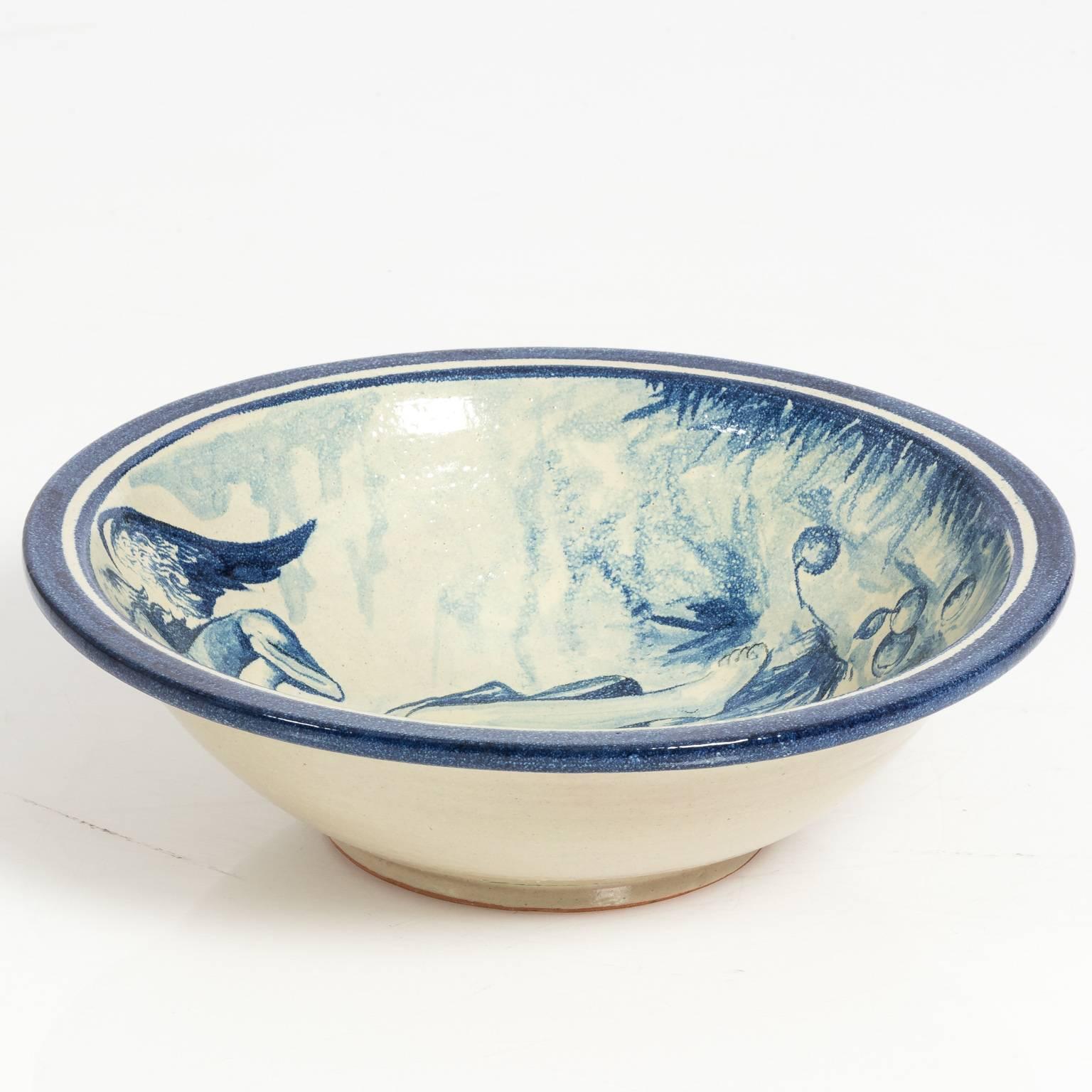 20th Century Blue and White Painted Sink