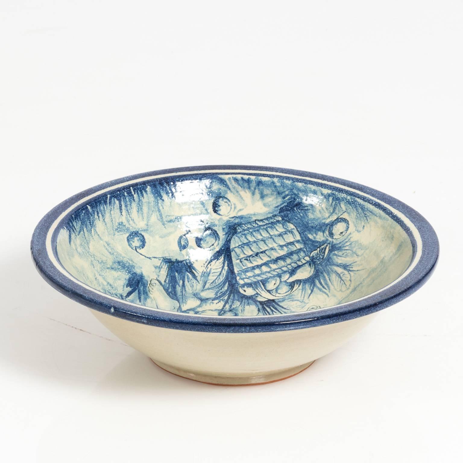Porcelain Blue and White Painted Sink