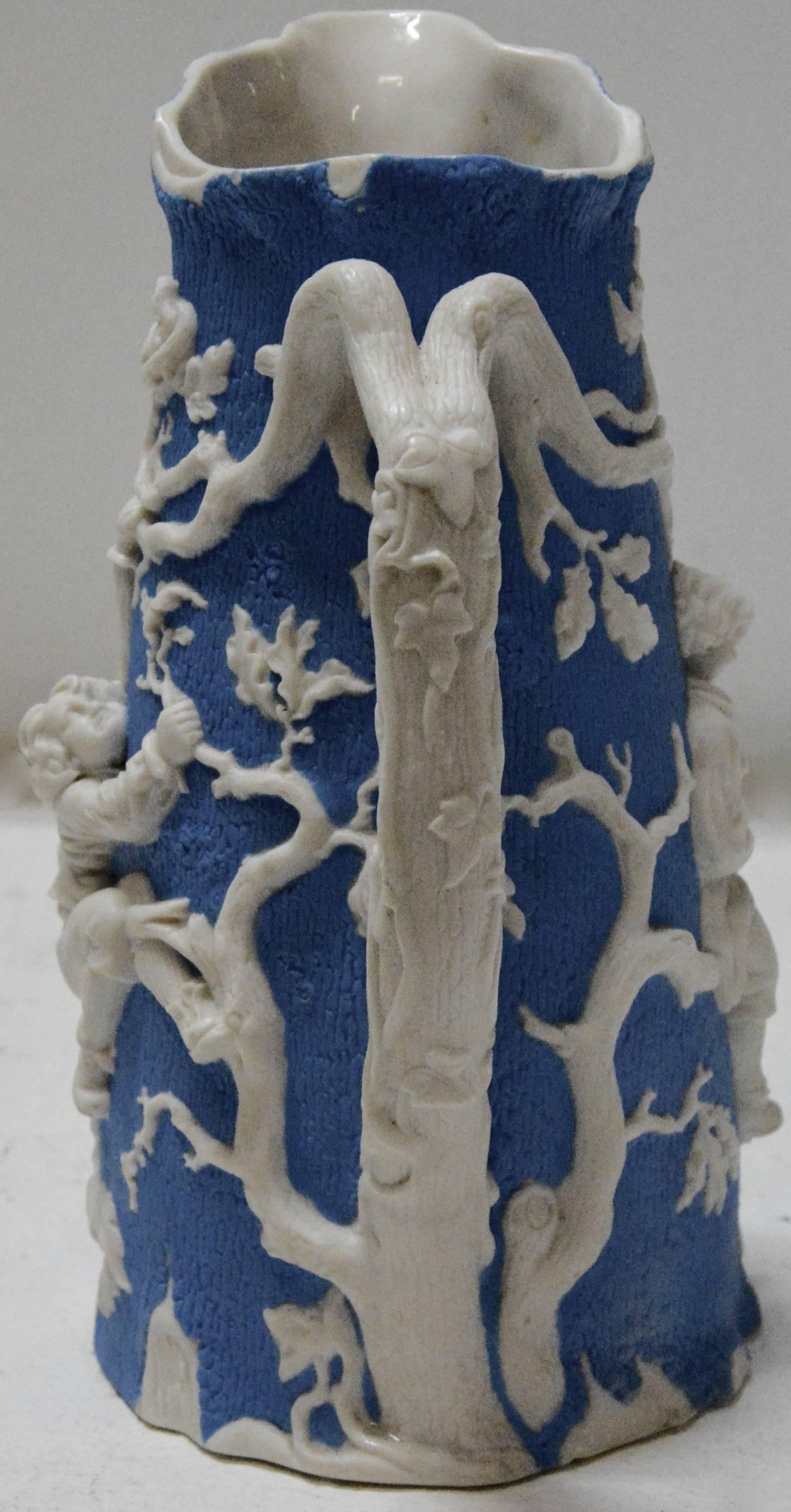 Hand-Crafted Blue and White Parian Ware Pitcher, circa 1850